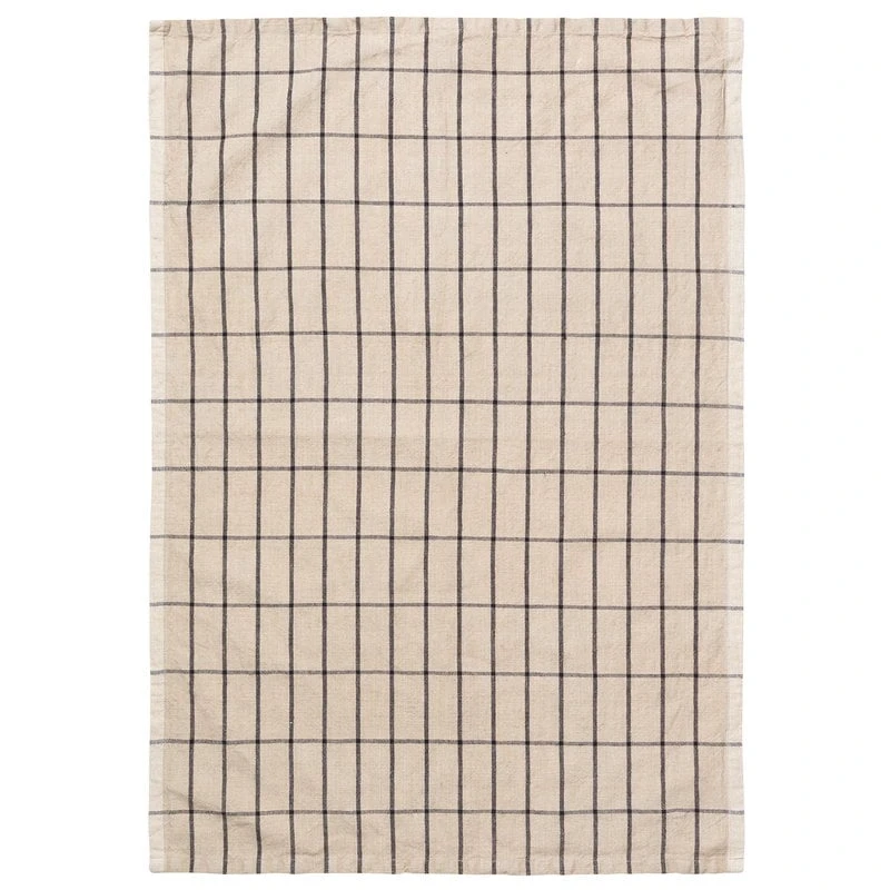 Ferm LIVING Hale Tea Towel, Sand - Black 3 Ferm LIVING Hale Tea Towel, Sand - Black