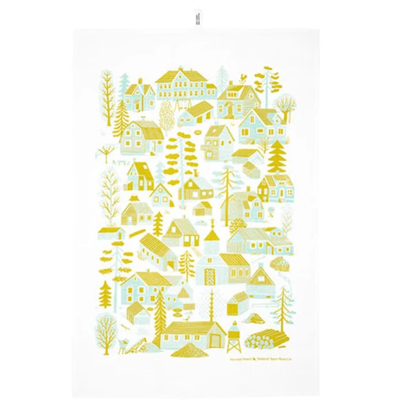 Kauniste Mökkilä Tea Towel, Yellow 3 Kauniste Mökkilä Tea Towel, Yellow