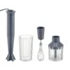 Alessi Plissé Hand Blender With Whisk And Chopper, Grey -Kitchen Utensils Sale 316Alessi AK