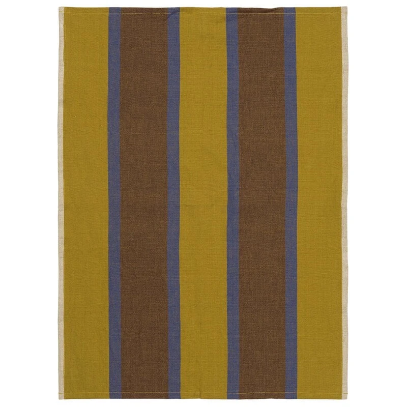 Ferm LIVING Hale Tea Towel, Lime - Blue - Brown 3 Ferm LIVING Hale Tea Towel, Lime - Blue - Brown