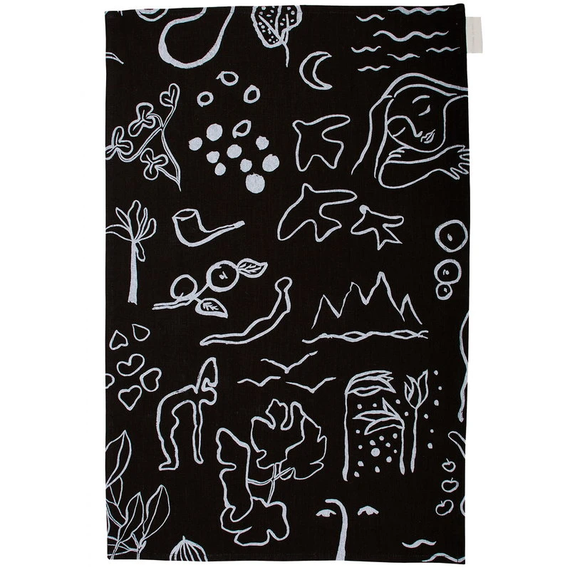 Saana Ja Olli Onnenmaa Tea Towel/placemat, Black 3 Saana Ja Olli Onnenmaa Tea Towel/placemat, Black