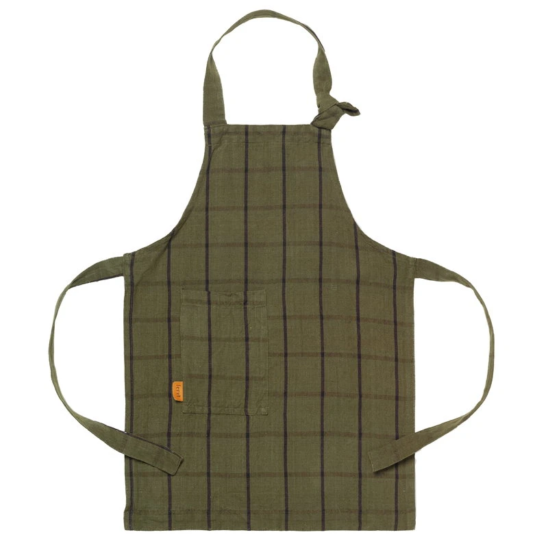 Ferm LIVING Hale Apron, Green - Black 3 Ferm LIVING Hale Apron, Green - Black