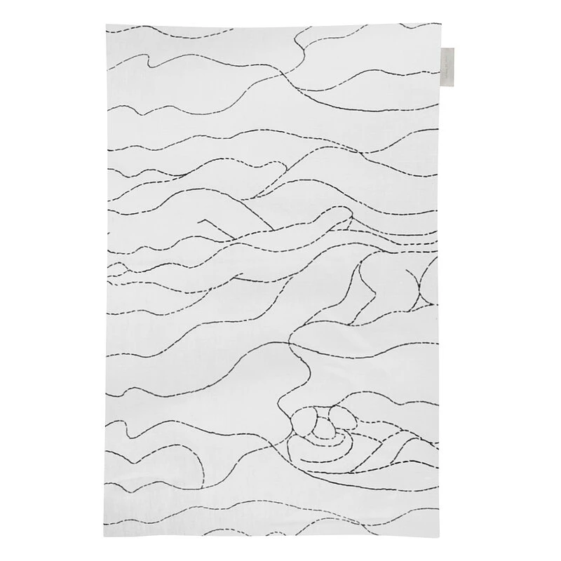 Saana Ja Olli Rakkauden Meri Tea Towel/place Mat, White - Black 3 Saana Ja Olli Rakkauden Meri Tea Towel/place Mat, White - Black