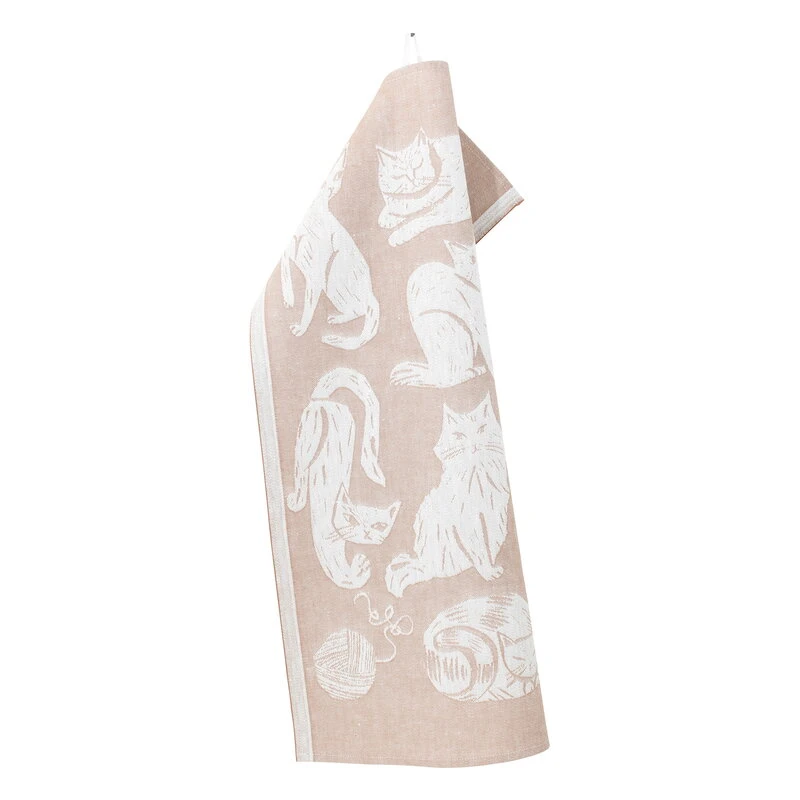 Lapuan Kankurit Kissanpäivät Hand Towel, White - Cinnamon 3 Lapuan Kankurit Kissanpäivät Hand Towel, White - Cinnamon